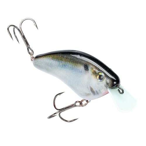 Strike King Hardliner Fishing Lure, Flat Sided Crankbait, Circuit Board Lip, Extra Tight Wobble, Size 4 Treble Hooks - color: Natural Shad