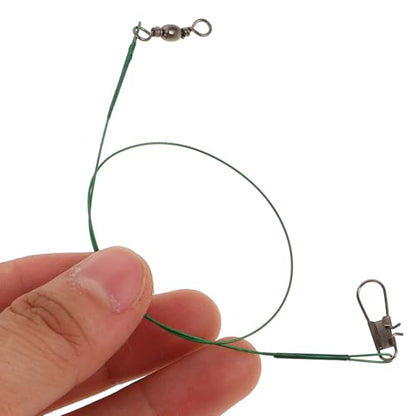 Toyvian 40pcs Heavy Duty Steel Wire Fishing Leaders with Double Locking Swivels and Snaps Bite Resistant Fishing Line Kit for Saltwater and Freshwater Anglers Multiple Lengths
