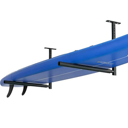 Stainless Steel Ceiling Storage Rack, 10"-18" Height Adjustable,Kayak Overhead Garage Storage Rack, Holds 100 lbs, for High-Altitude Storage of Kayaks, Surfboards, Canoes, Skis, and Ladders - style: Single