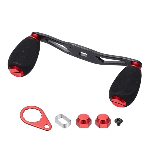 Fishing Reel Handle, Reel Handle Rocker Arm Grip with Knob Replacement Parts - color: Red/Black