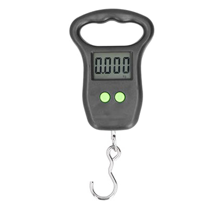 Digital Hanging Scale, Portable Accurate Electronic Weighing with Backlit LCD Display for Travel Fishing ABS Black 50kg 2 AAA Battery Powered