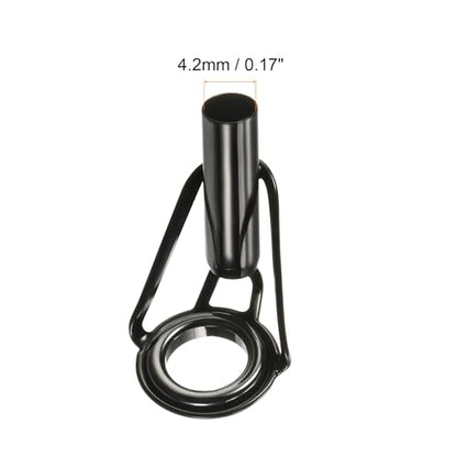 PATIKIL Tube Dia Fishing Rod Tips Repair Kit, Stainless Steel Black Guide Ring for Fishing - size: 4.2mm