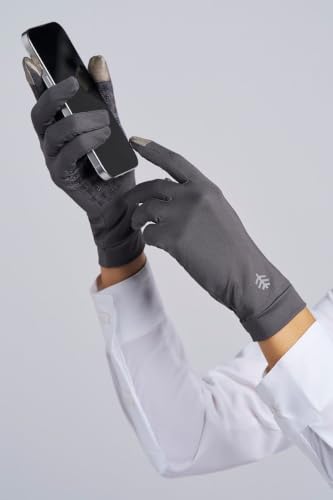 Coolibar Full Finger UV Sun Gloves - UPF 50+ Sun Protection - Gannett - color: Charcoal, size: X-Small