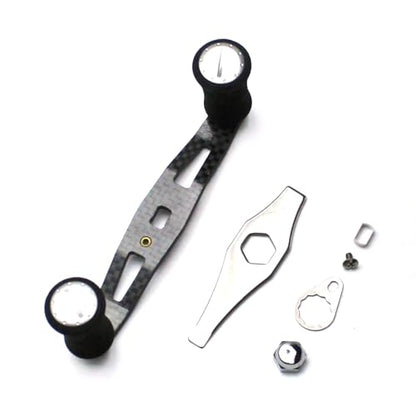 Mr. Z 95mm Carbon Fiber Baitcasting Reel Handle Compatible for Abu Garcia Shimano Daiwa Light Weight Low Profile Casting Reel - color: CAMO Black, size: Left-handed