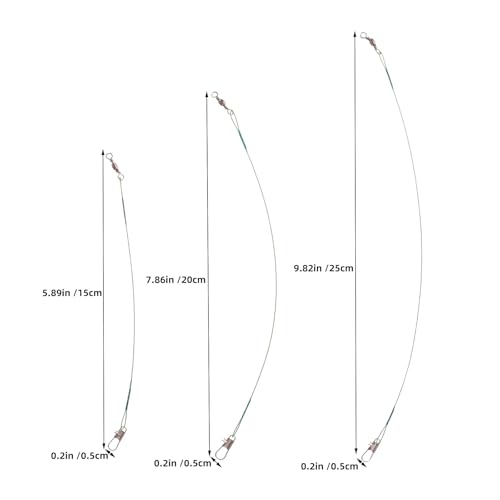 Yardwe 60pcs Fishing Wire Leader: Bite-Proof Steel Fishing Line - High Strength Leader Line Tackle for Saltwater and Freshwater - Portable Wire Trace Kit 15/20/25cm