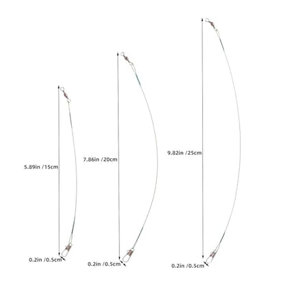 Yardwe 60pcs Fishing Wire Leader: Bite-Proof Steel Fishing Line - High Strength Leader Line Tackle for Saltwater and Freshwater - Portable Wire Trace Kit 15/20/25cm