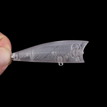 20PCS Unpainted Blanks Bait 2.56in/2.95in Topwater Rattle Popper DIY Handmade Artificial Fishing Lure Tackle