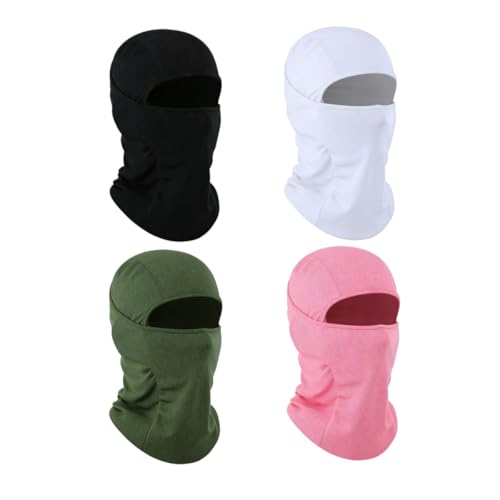 4 Pieces Balaclava Mask Sun Protection Hood Face Cover Full Head Mask for Men and Women for Hunting Fishing Skiing - color: Black+white+green+pink