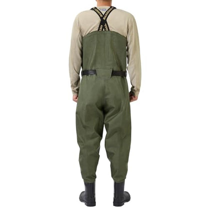 BASSDASH Men’s PVC Chest Wader Ripstop High Strength Boot Foot Waders for Fly Fishing Hunting FW13