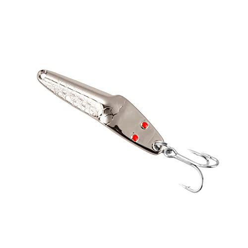 Al's Goldfish Lure Co. Lil' 49er Ice Jig - IFN50 Ice Fishing Jig with Treble Hook Off the Nose. Jigging Lure for Crappie, Perch, Panfish, Trout and Bass - 1/4 oz. 1-3/4" - color: Nickel
