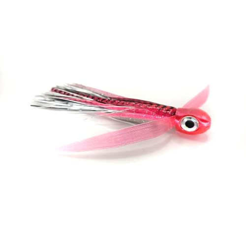 Saltwater Big Game Fishing Lure, for Offshore trolling (FlyBoy) - color: Pink Tiger Double Flash
