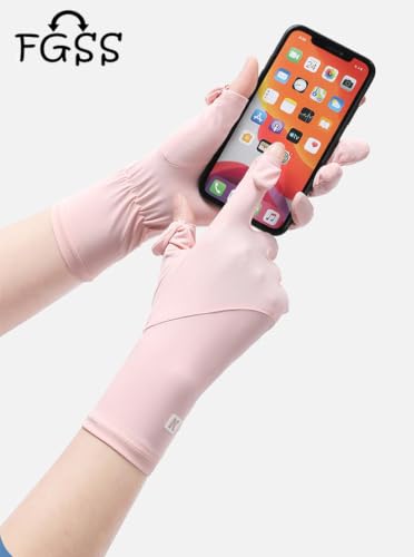 FGSS Summer Sunblock Gloves UV Protection Non-Slip Touchscreen Driving Gloves for Women Cyling Riding Outdoor - color: K Pink