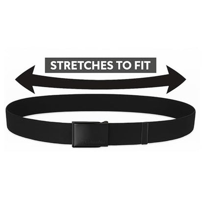 Columbia Men's Military Plaque Buckle Fabric Belt- One Size 42" Length - Everyday and Outdoor Wear - color: Black Stretch Strap