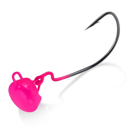 Dr.Fish 10 Pack Ned Rig Jig Heads Weedless Swinging Jig Head for Crappie Fishing EWG Wide Gap Hook Freshwater Swimbait Bass Fishing Lure - color: Pink, size: 1/4oz(#1)