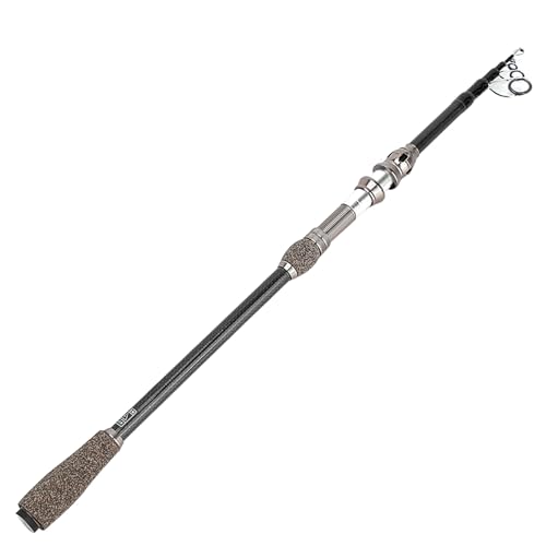 Ice Fishing Rod, Sea Fishing Rod Short Section Carbon Fiber Ice Cork Handle Stretchable Pole Lure Accessories for Trout (1.8