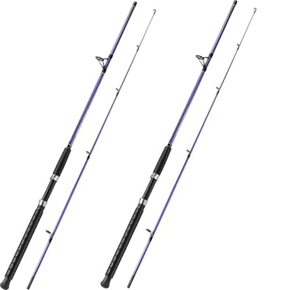 Sougayilang Spinning Rods, Strong Carbon&Glass Composite Fishing Pole with Stainless Steel Line Guides for Catfish- 7'0" - color: Purple-2Pack
