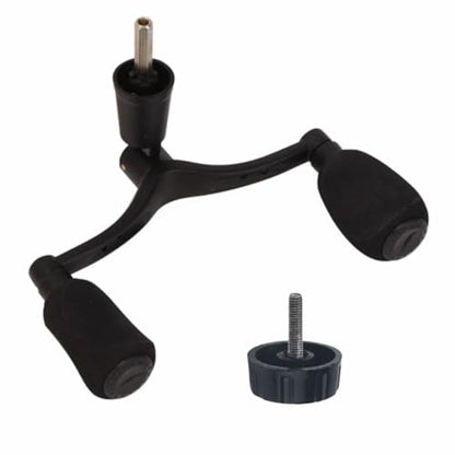 Aluminum Alloy Fishing Reel Double Rocker Arm Handle – 9.5cm Grip with 4.4mm Hex Shaft Replacement for Spinning & Baitcasting Reels