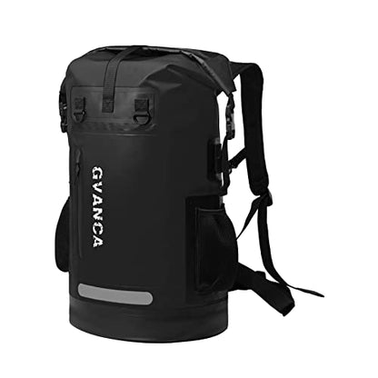 Waterproof Roll Top Kayak Dry Backpack, Floating Outdoor Dry Sack Boating Sailing Canoeing Rafting Fishing Camping 55L Black - color: Black, size: 55L