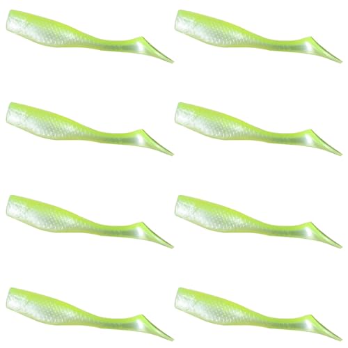 Fishing Lures for Speckled Trout, Redfish, Bass - Louisiana Paddle Tail Swimbaits for Freshwater and Saltwater - color: Lemon Head