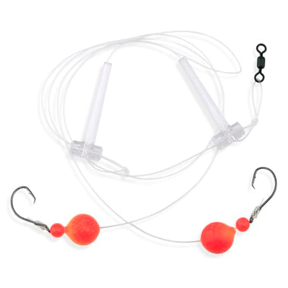 Aqua-Clear Hi-Lo Combo Rig - Bead/Float - color: Red/Orange, style: Demon Circle