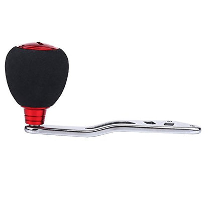 Fishing Reel Power Handle Knob Reel Replacement Parts, Aluminum Alloy Fishing Reel Rocker Knobs Fishing Reel Handle for Baitcasting Spinning Tackle Tools - color: Red