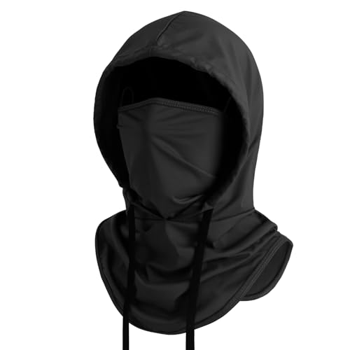 Summer Balaclava Face Mask with Breathable Holes Sun Face Shield UV Protection Full Head Mask for Men Women Fishing Cycling - color: Black-standard