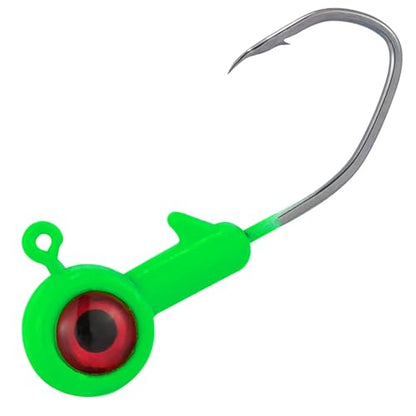 Dr.Fish Crappie Jig 3D Eyes Fishing Jig Head Freshwater Crappie Trout Panfish Hook Bass Fishing Lure 1/32oz 1/16oz 1/8oz - color: Green, size: 1/16oz(#4)-10 Pack