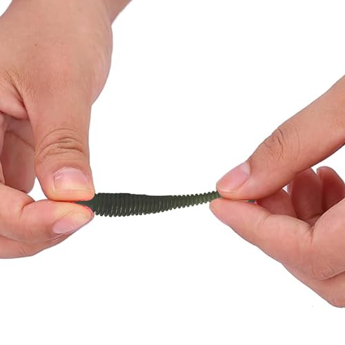 50PCS 5cm Soft Plastic Fishing Lures, PVC Paddle Tail Swimbaits for Bass Trout Walleye Crappie, T-Tail Grub Worm Baits Tackle Accessory - color: Dark Brown