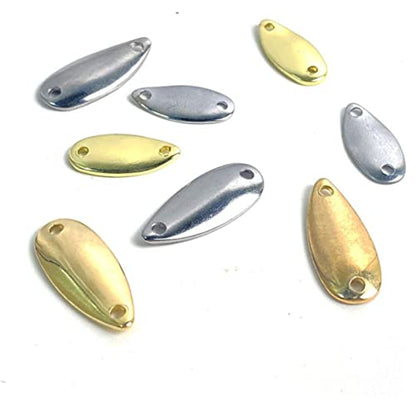 KOMBIUDA 20pcs Metal Fishing Lure Blades Portable DIY Fishing Bait Accessories Reusable Lightweight Lure for Gold