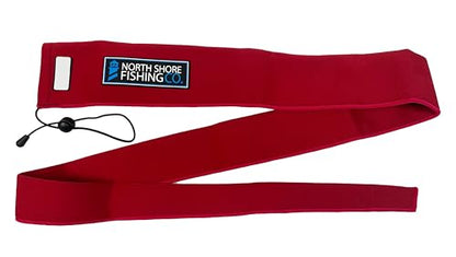 Premium Neoprene Fishing Rod Sleeve – Floating, Puncture Resistant, Labeled Protective Sock for Casting, Spinning, Trolling Fishing Rods - color: Red, size: 52", style: Spinning