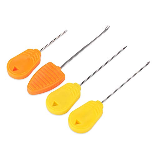 Fishing Needles Set 4Pcs Carp Fishing Bait Baiting Drill Stringer Hook Needles Tool Kit Stainless Steel Plastic Durable Bait Rig Making Accessories for Anglers