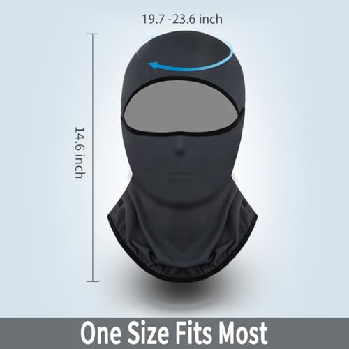 Achiou Ski Mask Balaclava Shiesty, Cooling Ice Silk Motorcycle Face Cover | Ski Mask for Men/Women,Breathable Face Mask,Thin Summer Balaclava,Versatile Use for Skiing Moto,UV Protection,Helmet Friendly - color: Gray