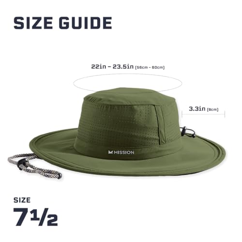 MISSION Cooling UPF Boonie Hat - Unisex Sun Hat for Hiking, Beach & Fishing - Sweat & Water Activated Technology - color: Bronze Green
