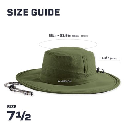 MISSION Cooling UPF Boonie Hat - Unisex Sun Hat for Hiking, Beach & Fishing - Sweat & Water Activated Technology - color: Bronze Green