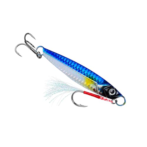 Treble Hook Fast Sinking Jigging Baits Jigs Lure 13g/30g/60g Hard Metal Jigging Spoon Lures Saltwater Fishing Lure - color: ColorD 30G
