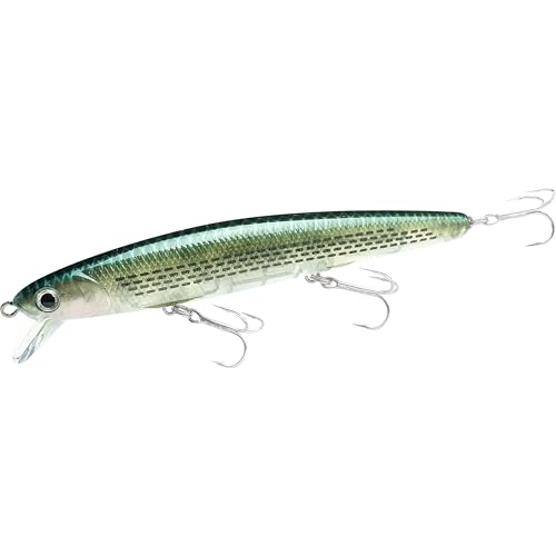 LUCKY CRAFT FlashMinnow 110 Ghost Series Saltwater Fishing Lures, Jerkbait for Halibut and Bass Fish, Slow Suspending 1–2 ft, Surf Fishing Gear and Tackle Box Accessories - color: 786 Ghost Olive Bora