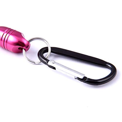 Magnetic Net Release for Fly Fishing, Aluminum Magnetic Quick Release Keychain, Fly Fishing Net Magnet Holder Retractor with Carabiner - color: Pink
