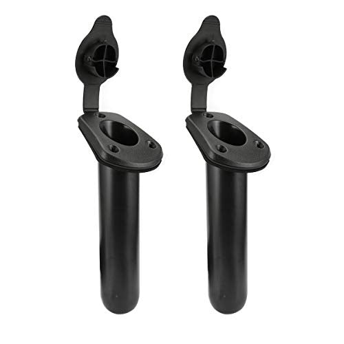 2 Pcs Kayak Deck Plastic Flush Mount Fishing Boat Rod Holders and Cap Cover, Fishing Tackle Accessory Tool
