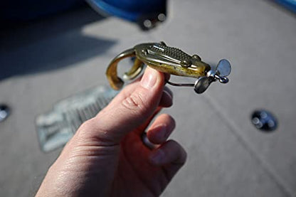 Harmony Fishing Razor Series ToadProp Hooks (5 Pack) EWG Propeller Hooks for topwater Frog/Toad baits - size: 2/0 (5 Pack)
