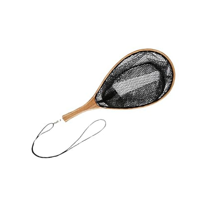 Fishing Net with Comfortable Grip Handle Wooden Poles Fishing Landing Net with Lanyard for Adults Portable Landing Net - size: S: About. 42x20cm/16.54x7.87"