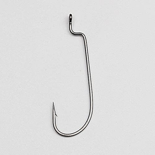 50pcs/Pack Offset Fishing Hooks Worm Hooks Black High Carbon Steel Senko Bait Fishing Hooks 5/0 4/0 3/0 2/0 1/0 1# - size: 2/0-50pcs