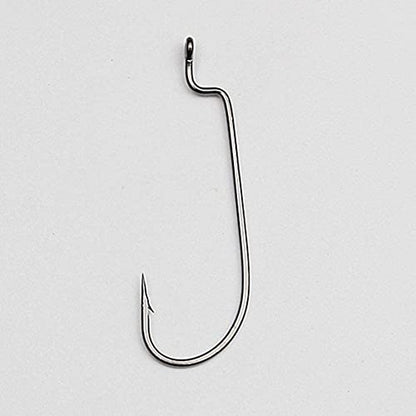 50pcs/Pack Offset Fishing Hooks Worm Hooks Black High Carbon Steel Senko Bait Fishing Hooks 5/0 4/0 3/0 2/0 1/0 1# - size: 2/0-50pcs
