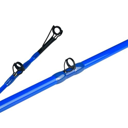 Monster Catfish Casting Rod, 7' MH Glow-in-Dark 1-Piece | Glow catfish rod with S-glass carbon blank, EVA grip, stainless guides, 10-50lb line and 1-10oz lures for night fishing - color: Blue NEW, size: ["Catfish Rod 7'-1pc-Medium Heavy"]