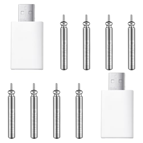 Copkim 8 Pcs Fishing Bobbers Battery Rechargeable and 2 Pcs Float Battery Charger Lighted up Night Bobber Batteries Night Fishing Accessories Tackles - color: White, style: Cr425,2 Hole