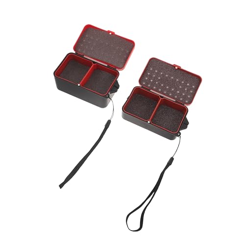 VICASKY 2pcs Live Bait Box Double Layer Worm Container Breathable Fishing Bait Holder Case with Handle Portable Worm Storage for Freshwater Fishing Trips