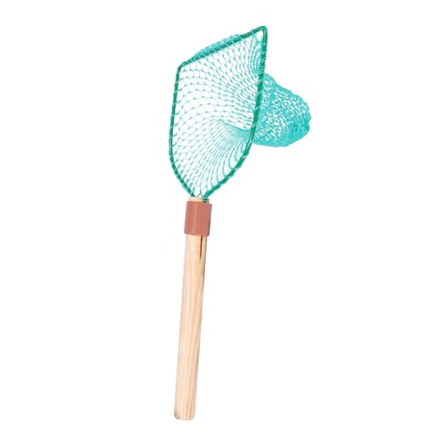 SHERCHPRY Wood Handle Fishing Net 30Cm Square Frame Large Mesh Freshwater Fish Net for Outdoor Fish Catching and Landing Supplies