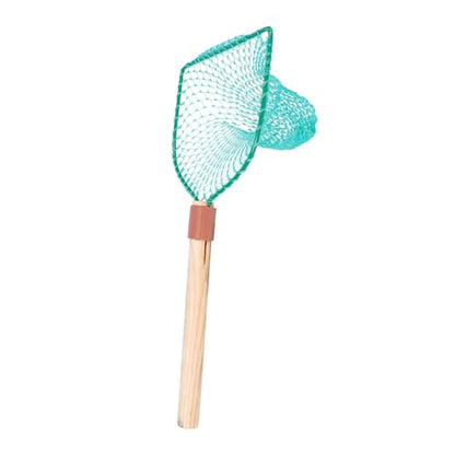 SHERCHPRY Wood Handle Fishing Net 30Cm Square Frame Large Mesh Freshwater Fish Net for Outdoor Fish Catching and Landing Supplies