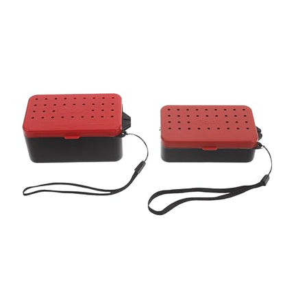 2pcs Live Bait Storage Box Double-Layer Breathable Plastic Worm Bait Holder Portable Fishing Accessories Suitable for Outdoor Anglers