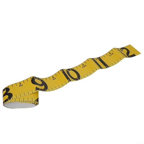 Fish Measuring Tape 120cm PVC Folding Ruler with Winding Board for Precision Fishing Tool Red White Green Yellow Blue(Yellow)