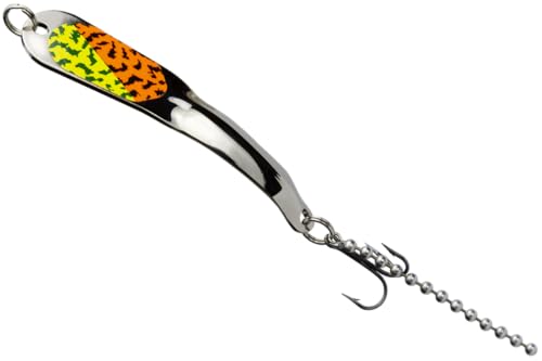 IRON DECOY Steely Fishing Lure Spoon, Casting, Trolling, Jigging, Ice, Lake, River, Stream, Freshwater, Trout, Bass, Walleye, Salmon, Crappie, Pike - color: Firetiger, size: 1/10 OZ